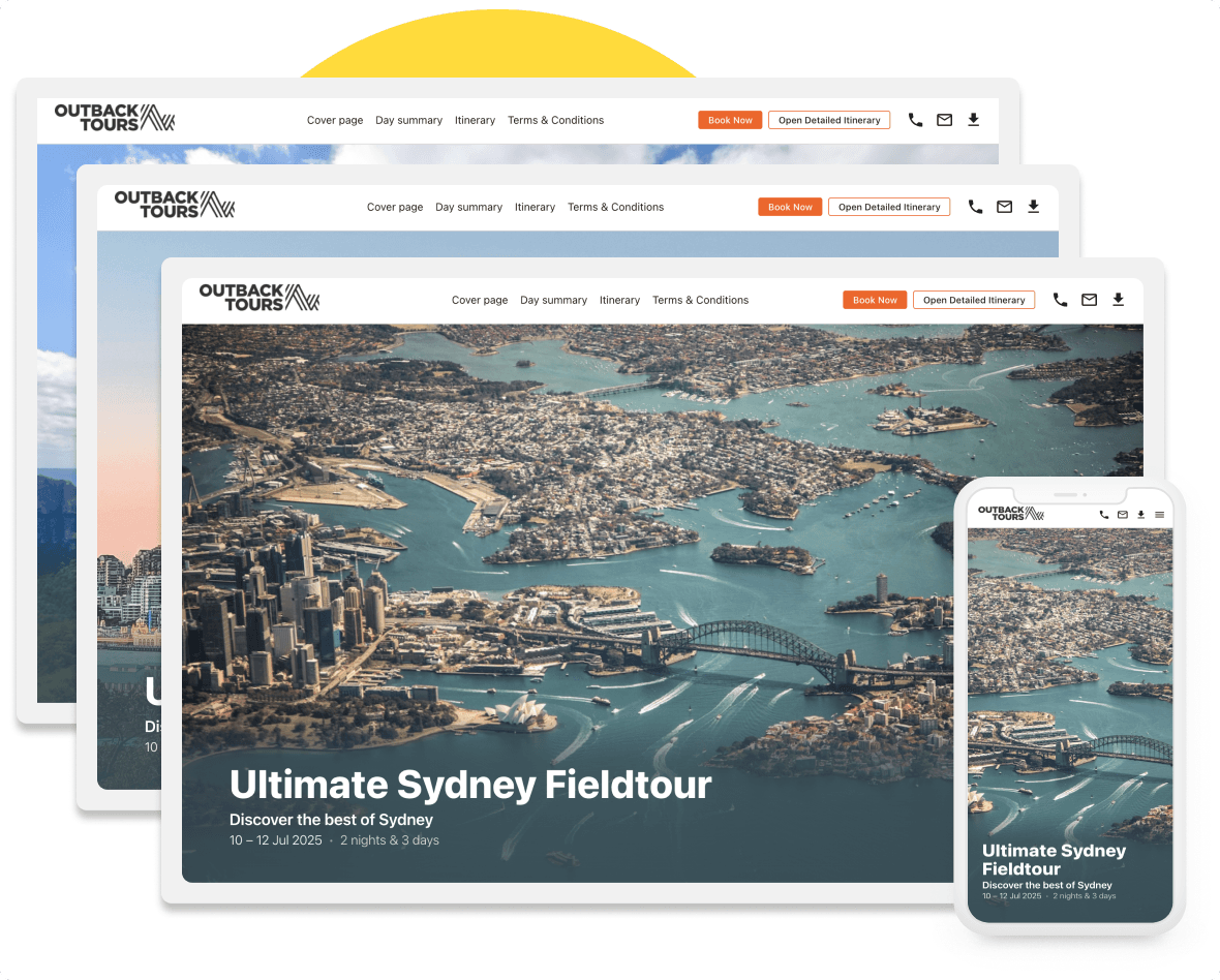 Examples of Fieldbook generated guest itineraries