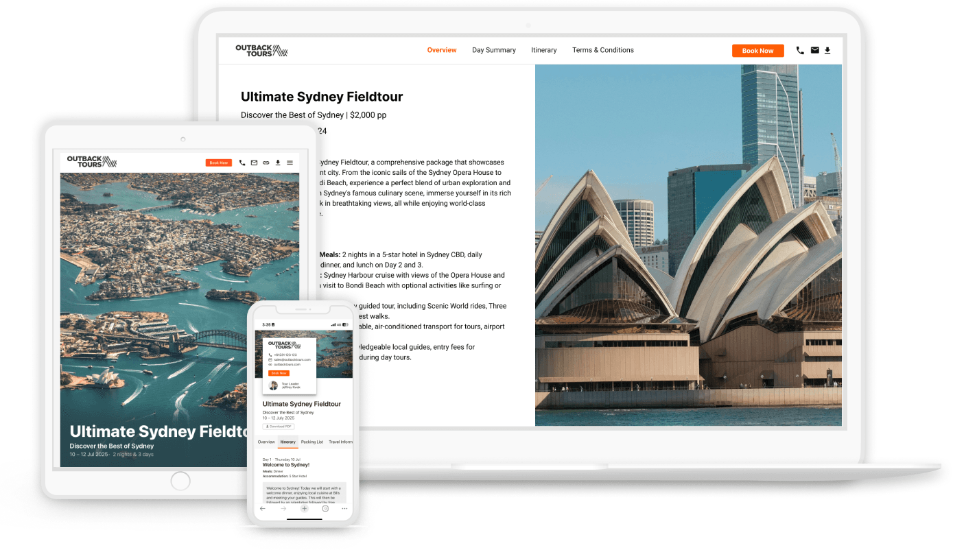 Beautifully designed custom tour brochures