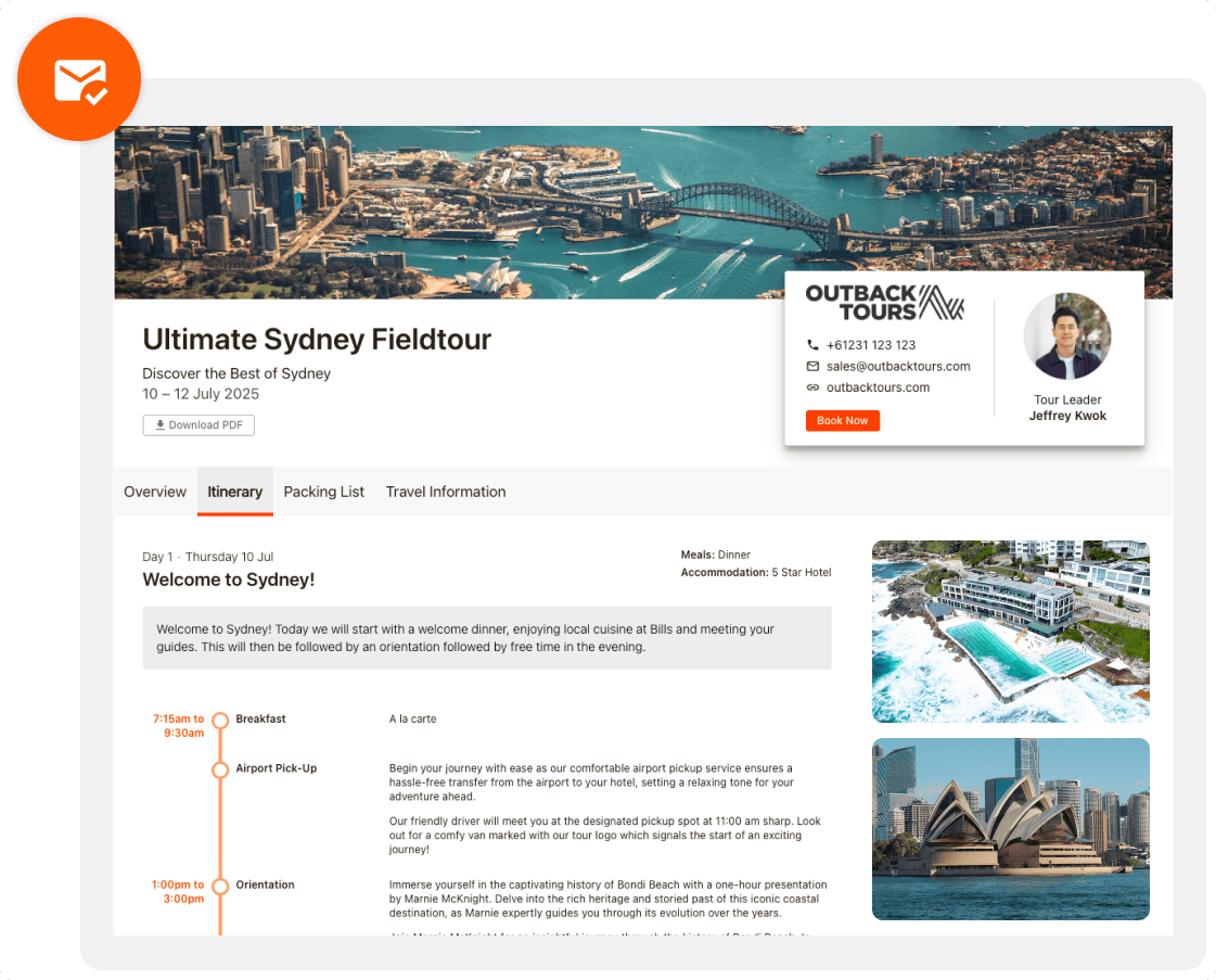 Guestbooks give guests all the information they need on their itineraries