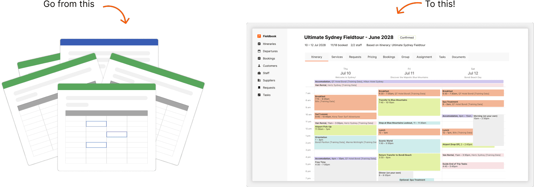 Replace Excel with Fieldbook’s tour management system